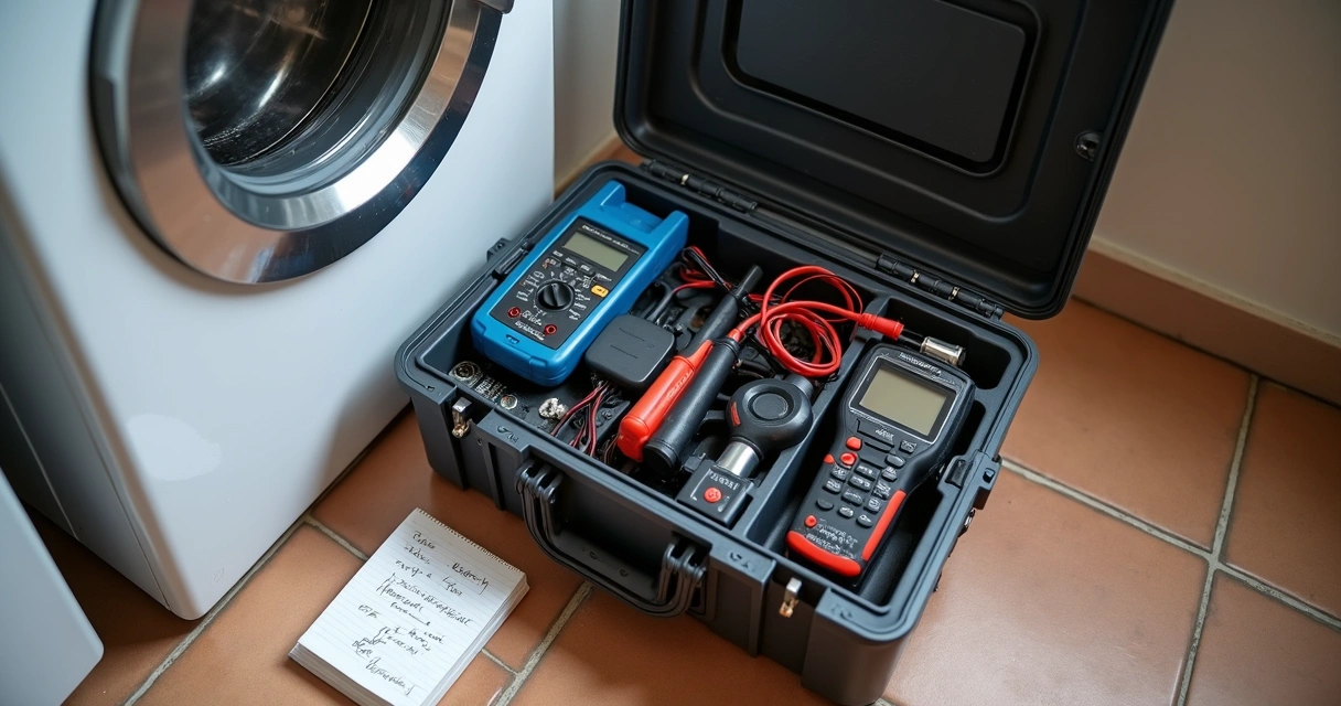 Caixa de ferramentas com equipamentos de diagnóstico 