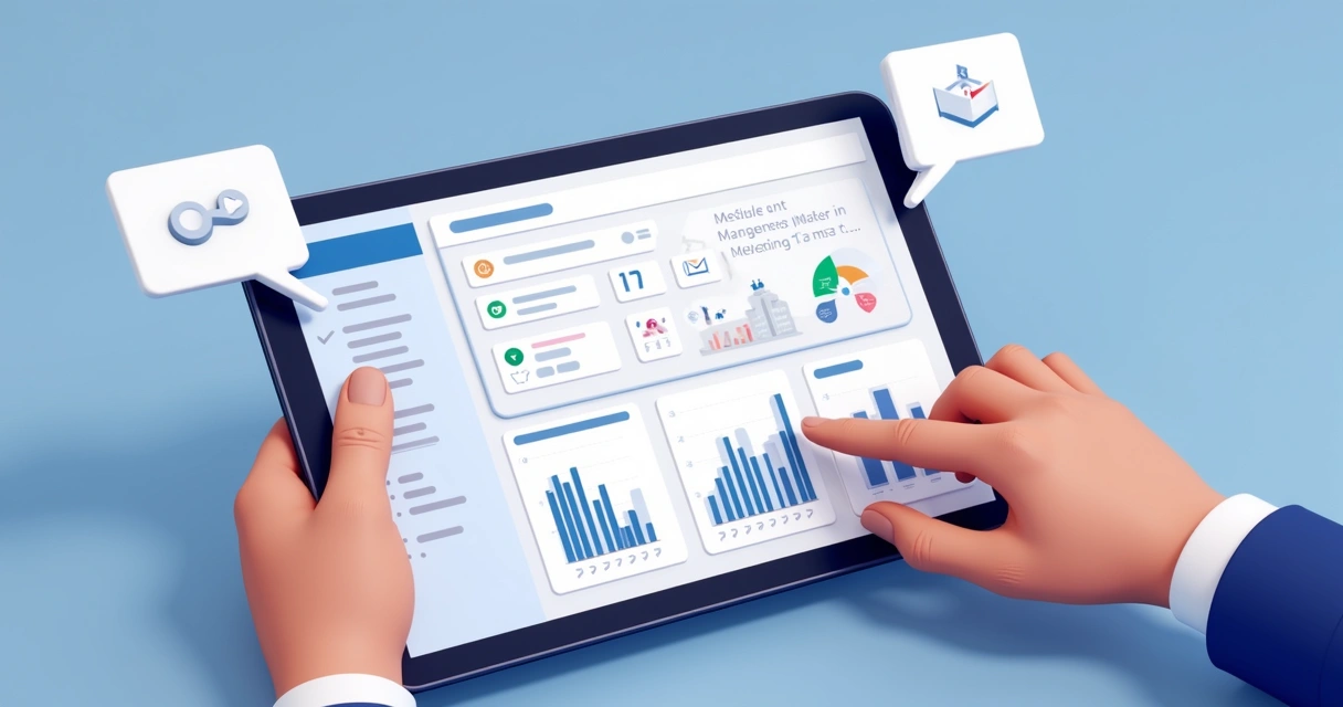 Interface de plataforma digital com múltiplas funções de gestão para equipes 