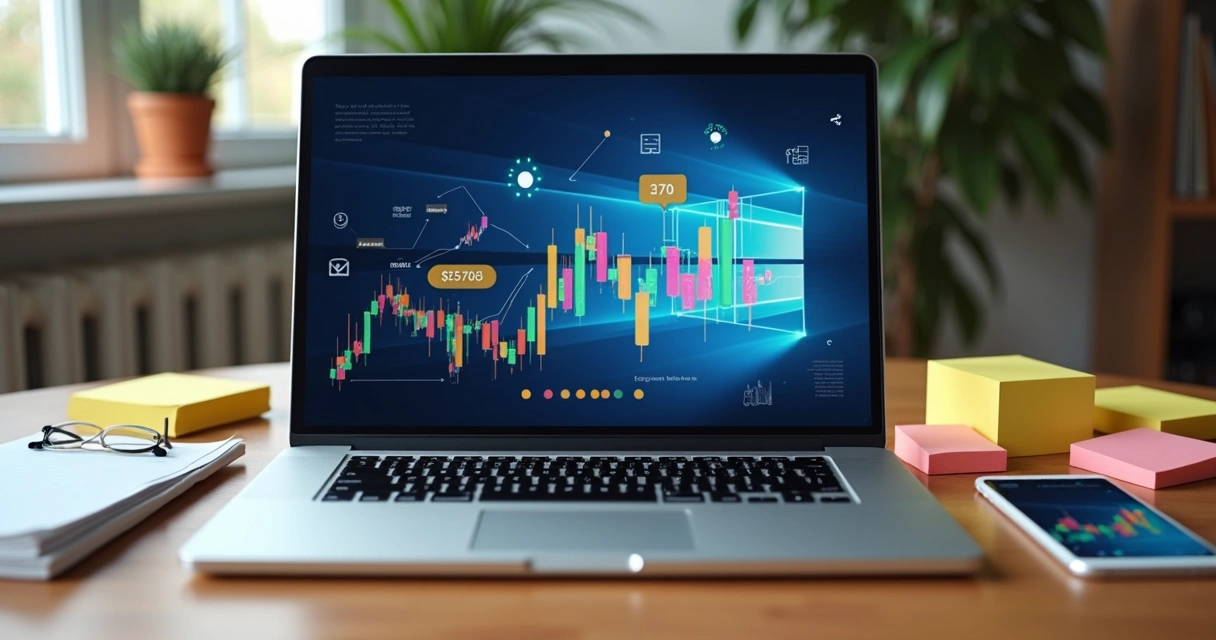 Coleção de ferramentas digitais de vendas exibidas em tela de computador com gráficos 