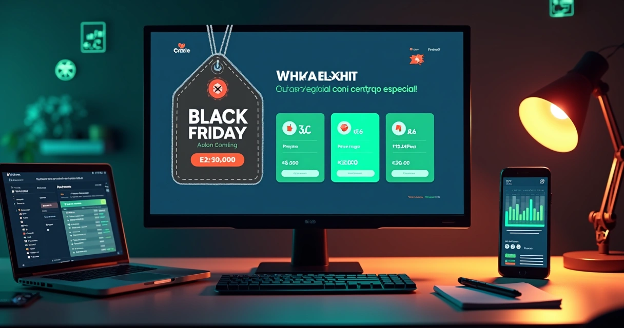 Tela de computador exibindo ferramentas digitais do Filtripack em promoção de Black Friday 