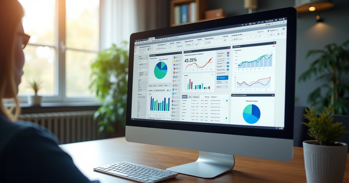 Tela com vários painéis de ferramentas de SEO abertos no monitor 
