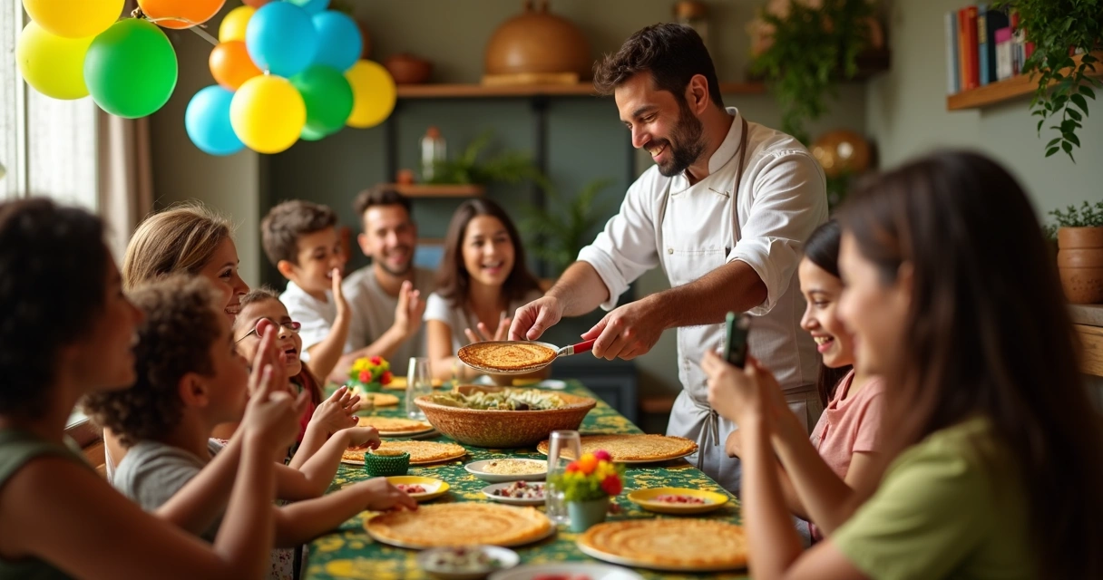 Festa brasileira com crepe ao vivo 