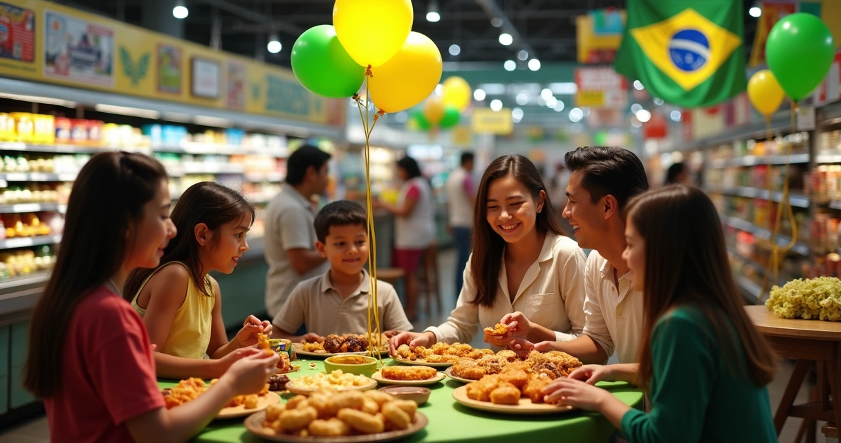 Brasileiros comemoram evento em supermercado em Orlando 