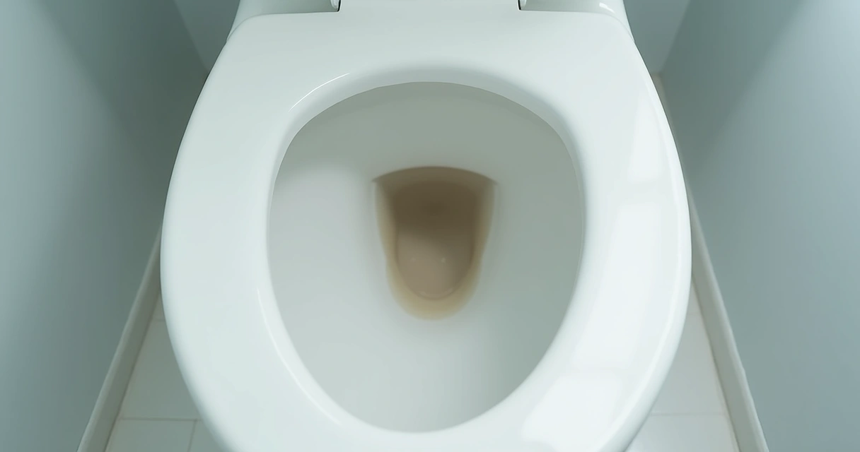 Fezes de cor clara sobre fundo branco