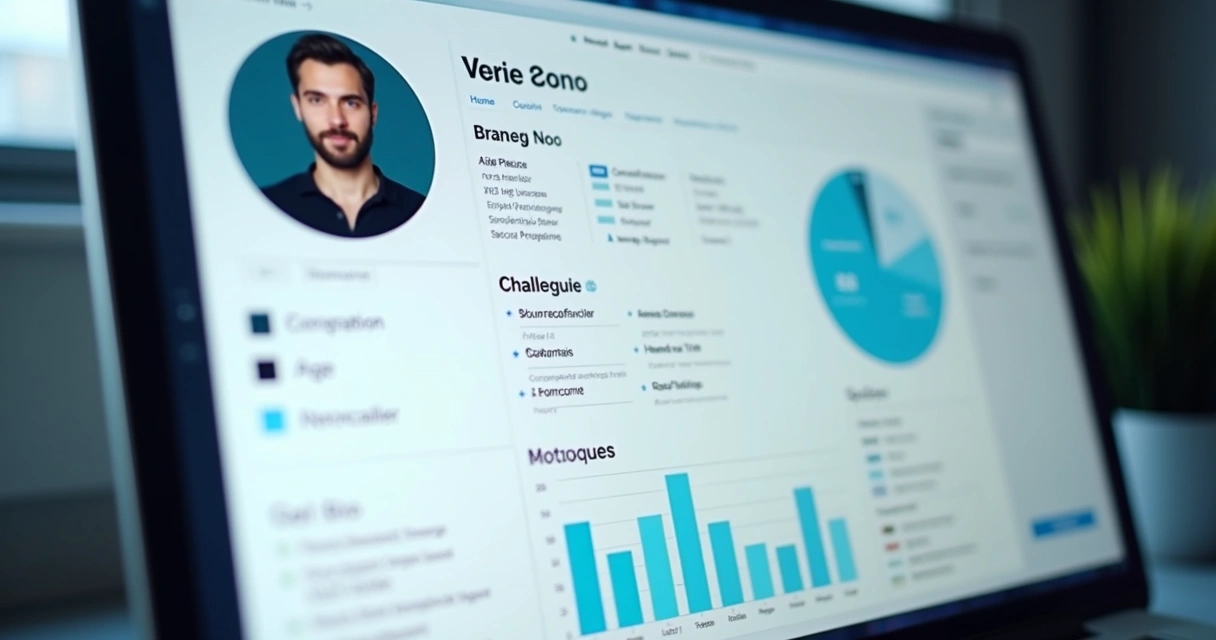 Ficha digital de persona preenchida em uma tela de computador moderna