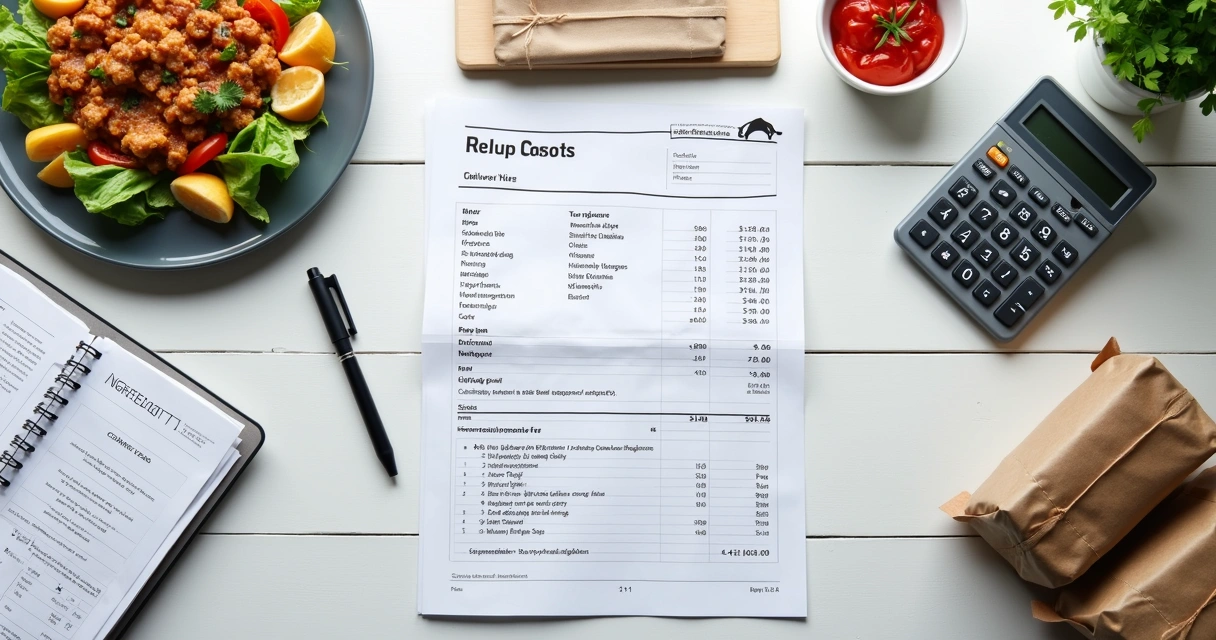 Ficha técnica de prato de delivery com ingredientes e custos 