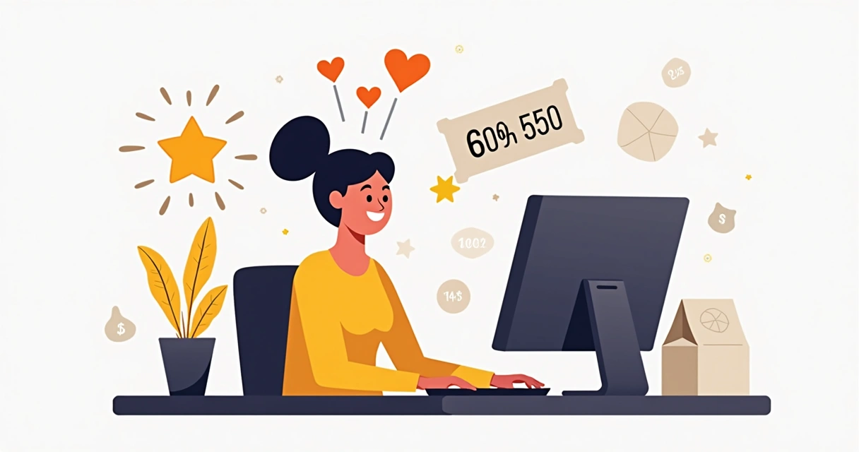 Cliente feliz fazendo segunda compra em loja online 