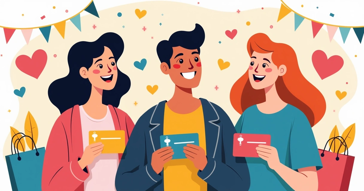 Clientes felizes recebendo recompensas de fidelidade