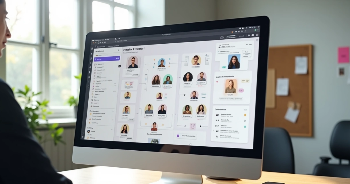 Tela de computador exibindo interface de design acessível no Figma com elementos colaborativos e componentes organizados 
