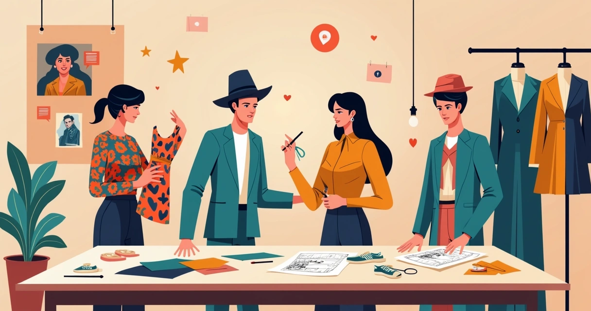 Figurinistas misturam roupas vintage e modernas em ateliê colorido 