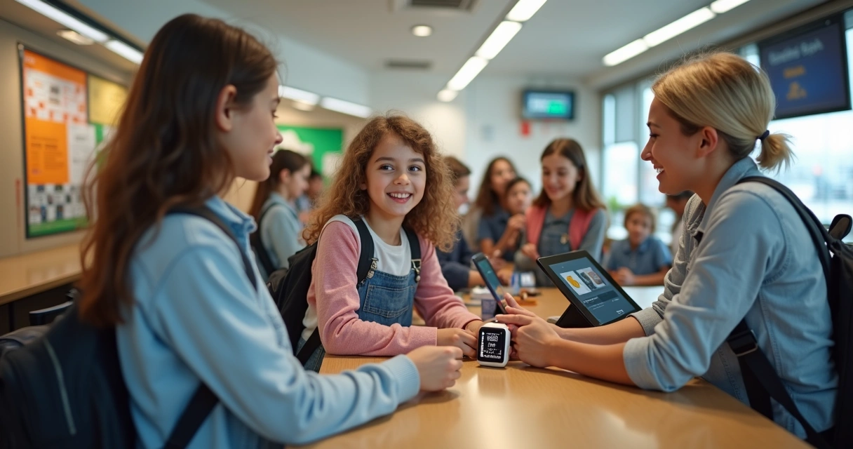 Fila reduzida na cantina escolar com pagamento digital 