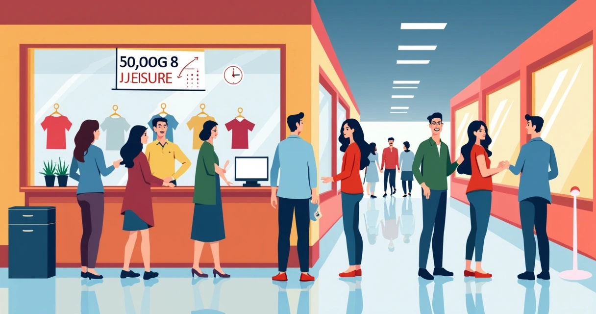 Fila de espera quiosque estamparia camisetas shopping 