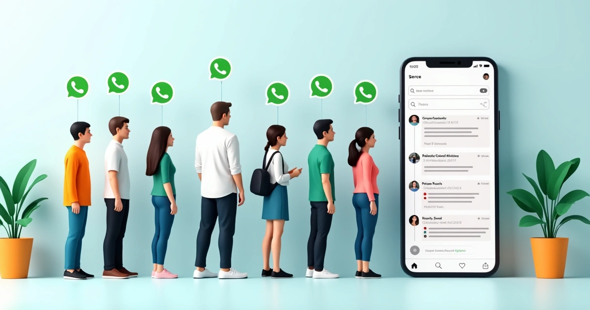 Fila virtual de moradores aguardando atendimento no condomínio 