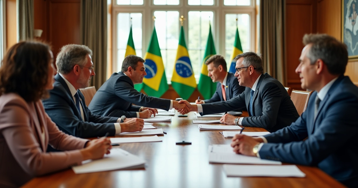 Reunião formal de pessoas em uma mesa discutindo filiação partidária 