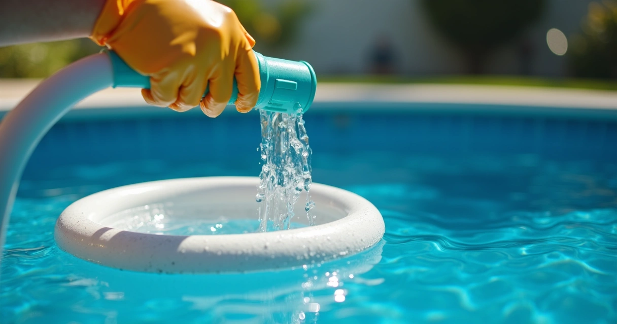 Filling pool pump basket with garden hose