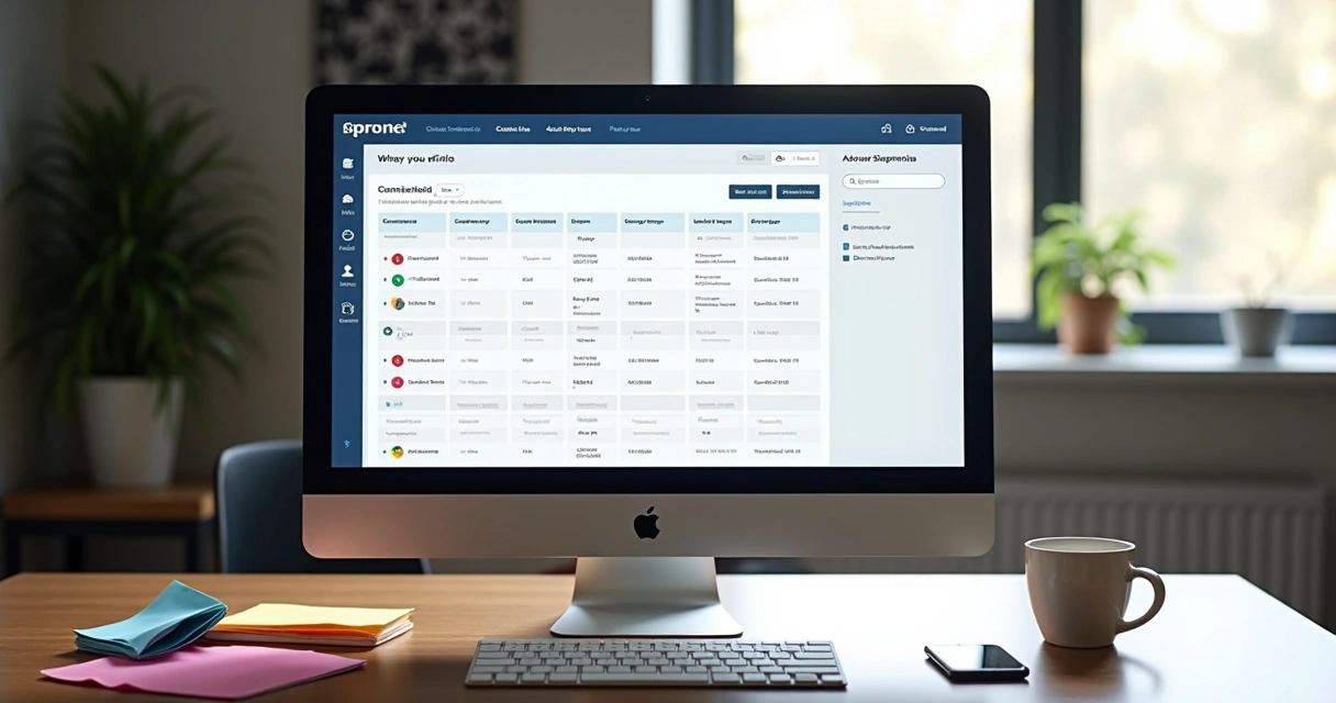 Filtros de dados de empresas em tela de computador 