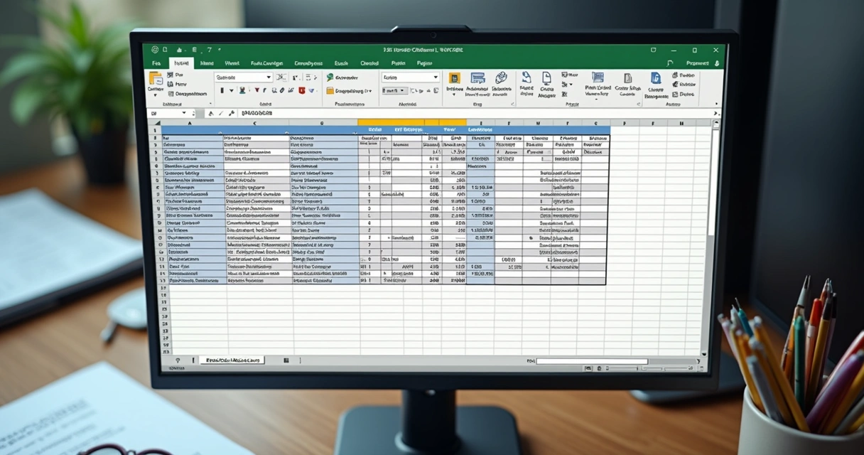Planilha Excel mostrando filtro de colaboradores do departamento financeiro