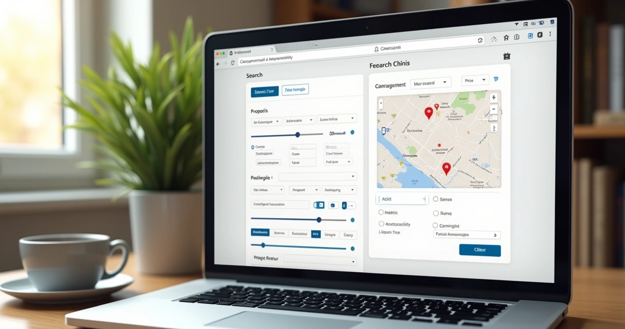 Tela com filtros avançados para aluguel por temporada 