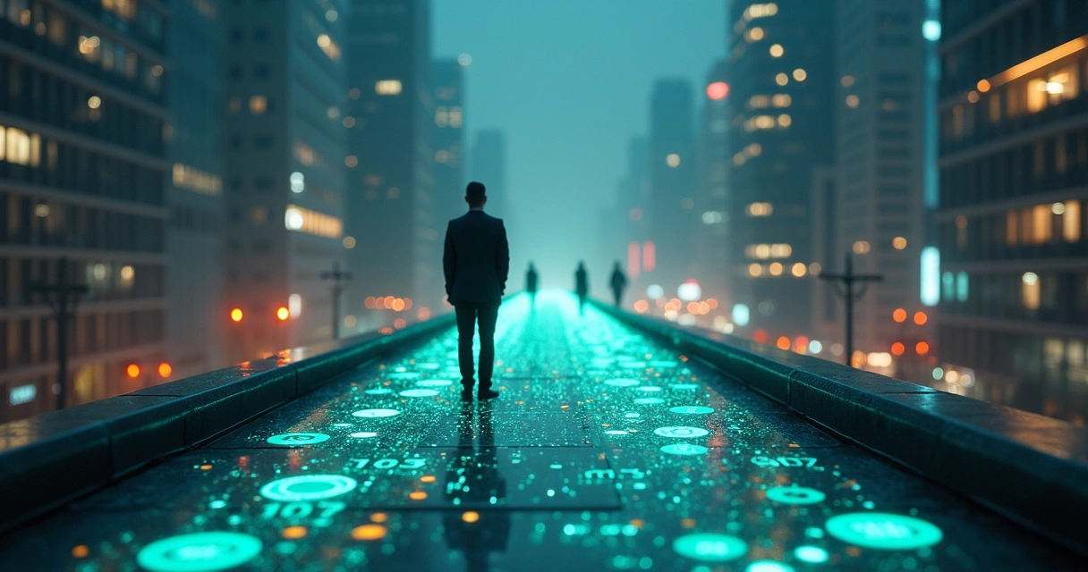 Venda B2B atravessando ponte formada por ícones de filtros até o cliente ideal 