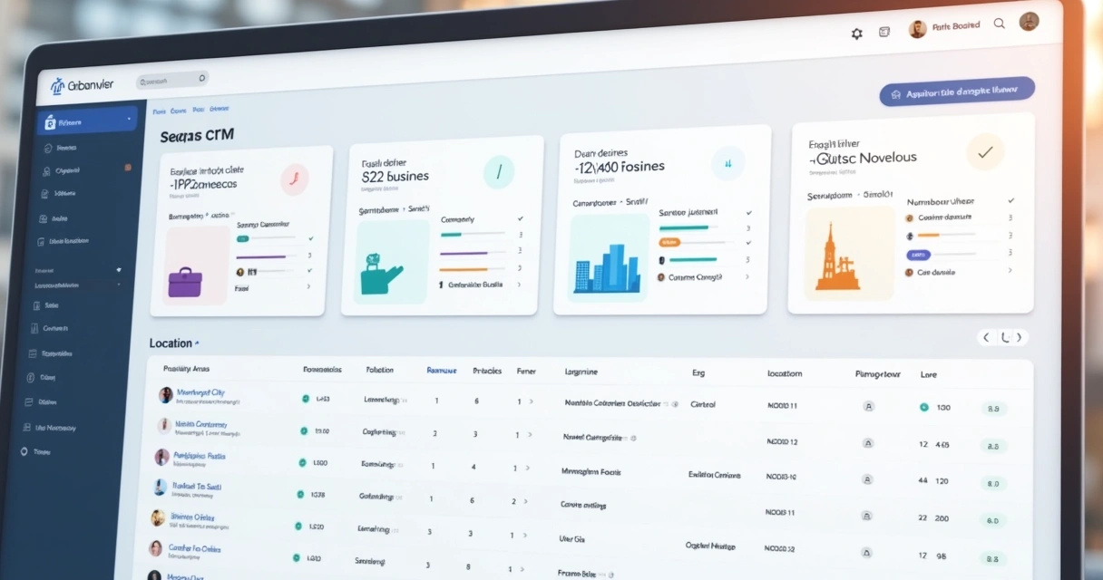 Tela virtual com filtros de segmentação por cargo e setor de empresas. 
