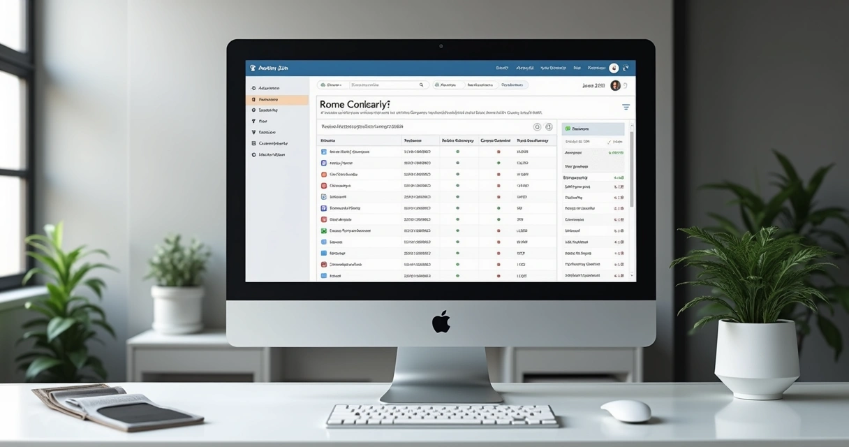 Tela de computador mostrando filtros avançados em uma lista de empresas 