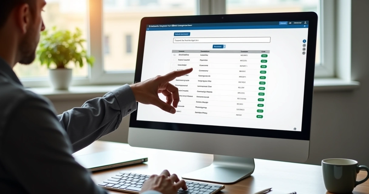 Tela de computador exibindo filtros avançados em uma lista de vendas B2B 