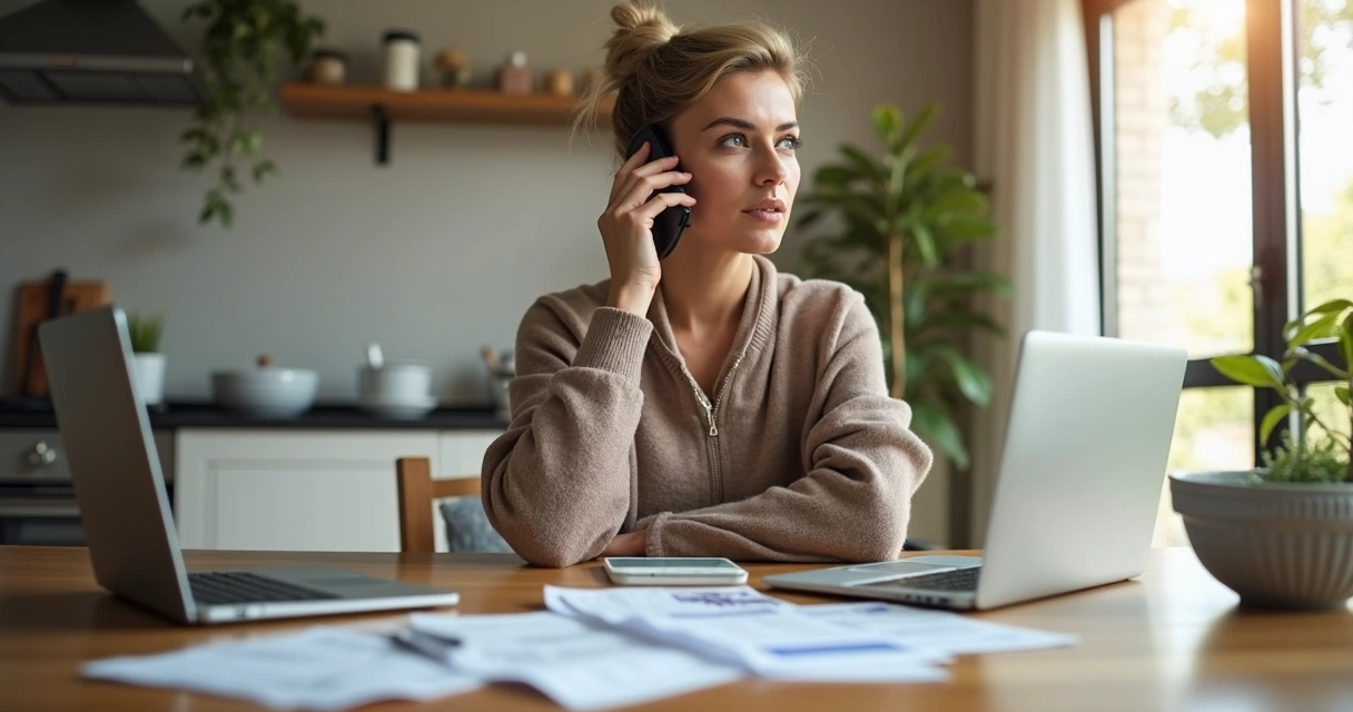 Borrower on phone during final loan verification 