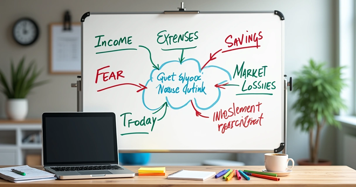 Diagram of financial feedback loops and risk decisions 