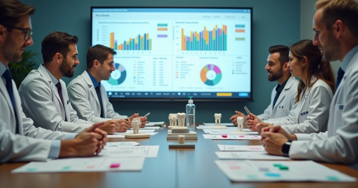 Dentist team discussing financial planning for tax distribution 