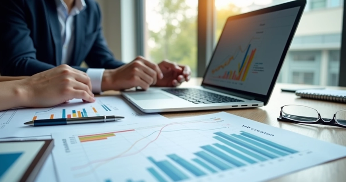 Financial graphs and job creation chart for immigration business plan 
