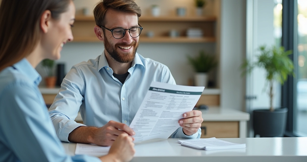 Paciente analisando opções de financiamento para tratamento odontológico 