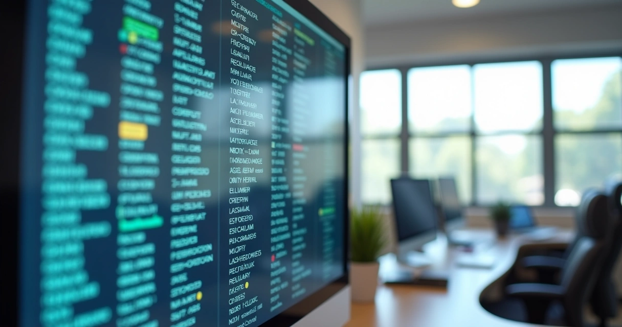 Painel digital exibindo listas de empresas e entidades com status de regularidade em logística reversa de embalagens em Mato Grosso do Sul 