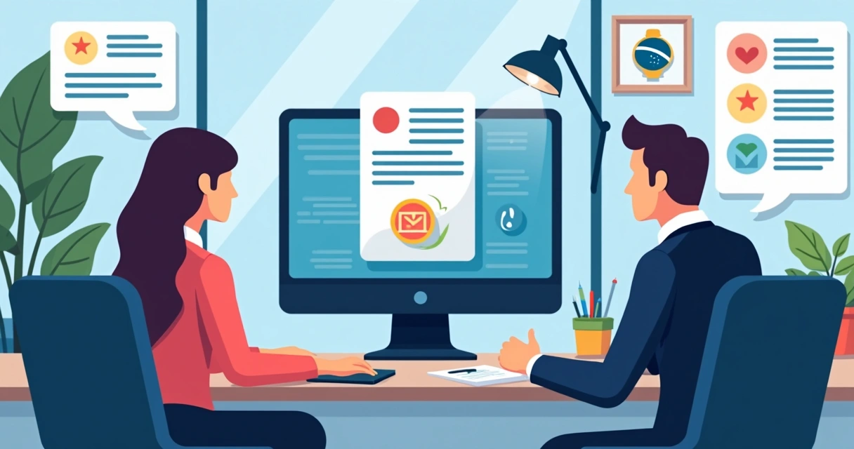 Equipe monitorando chatbot eleitoral no computador 