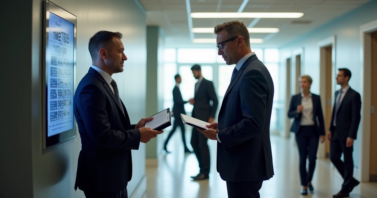 Fiscal do trabalho fiscalizando registro de ponto eletrônico em empresa