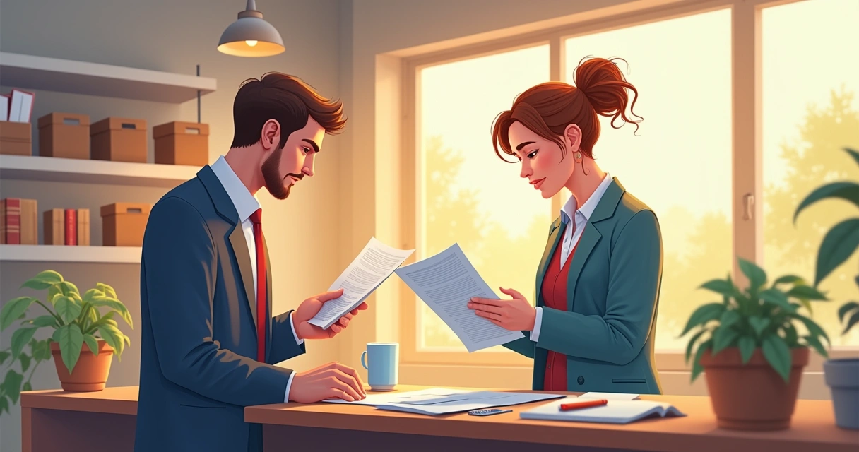 Fiscal verifica documentos de empresa 