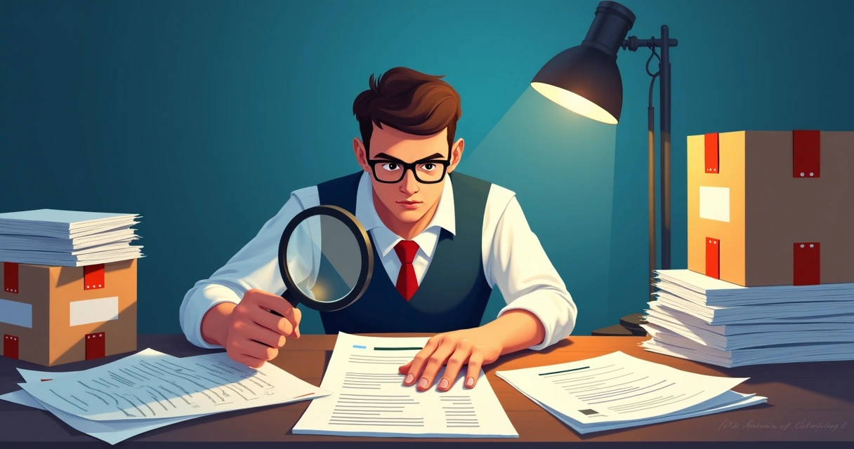 Auditor fiscal analisando documentos de venda online 