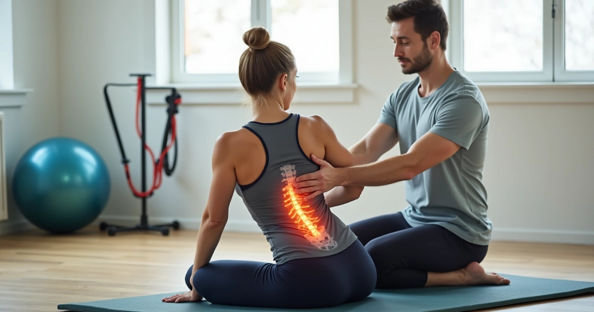 Exercício de fisioterapia para coluna lombar 