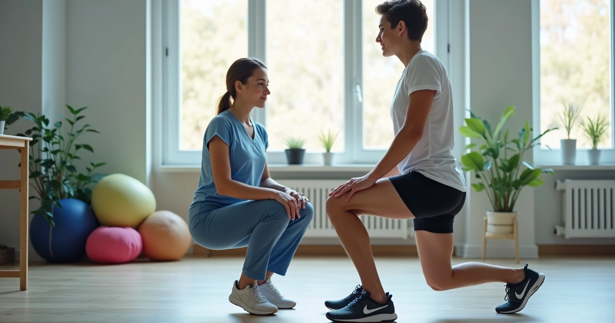 Pessoa fazendo exercício assistido para dor no joelho