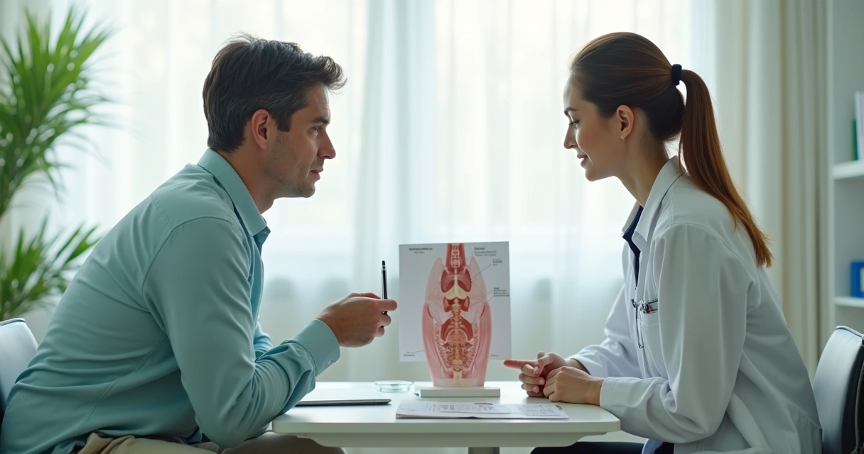 Sessão de orientação sobre fisioterapia pélvica em consultório 