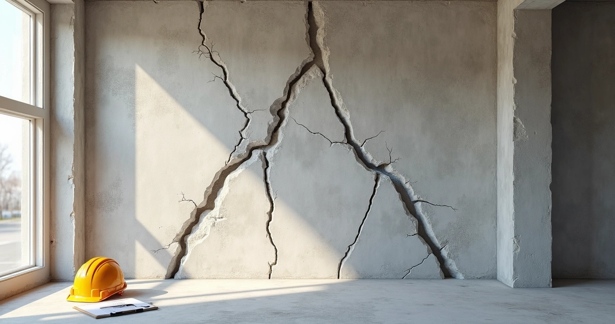 Fissuras e trincas em parede de construção civil 