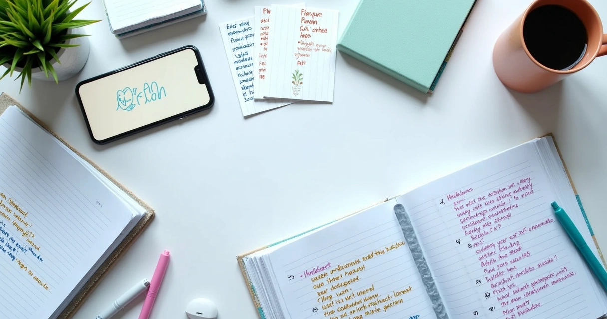 Flashcards e anotações organizados para revisão da prova 