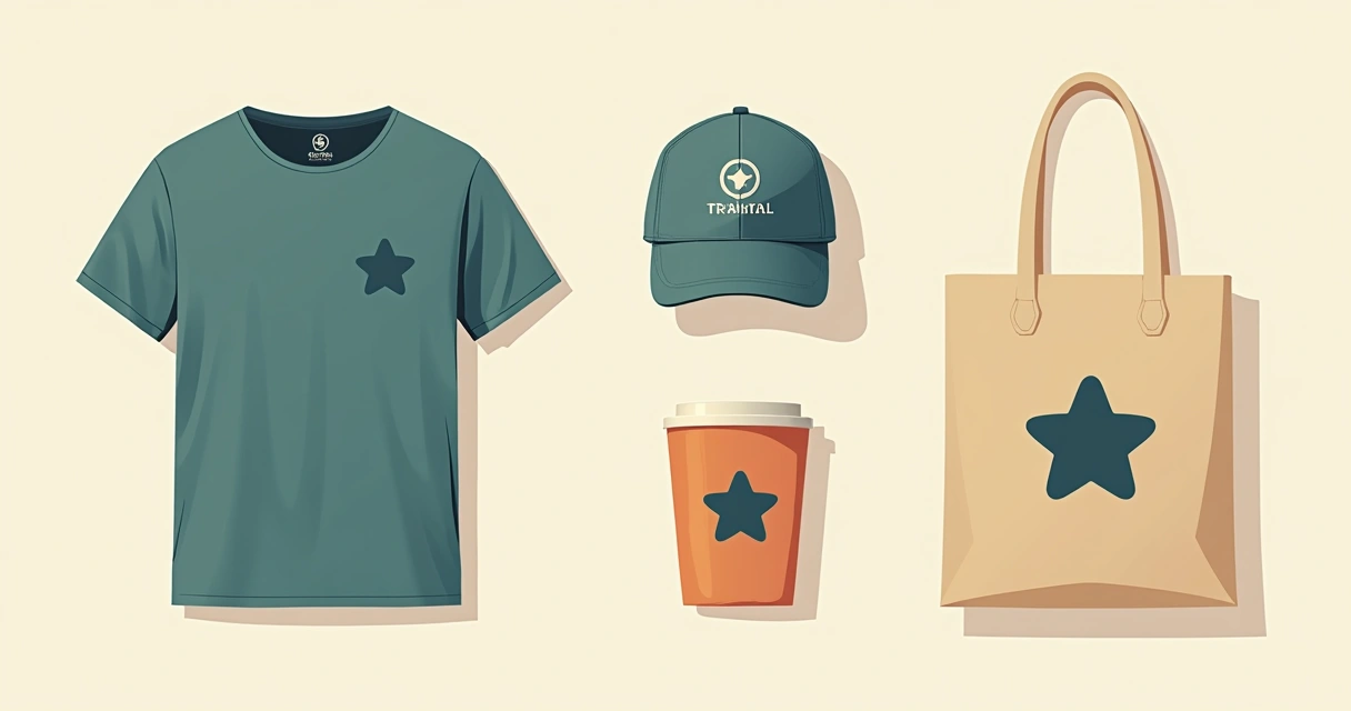 Kit de roupas personalizadas com camiseta, boné e ecobag em fundo claro 