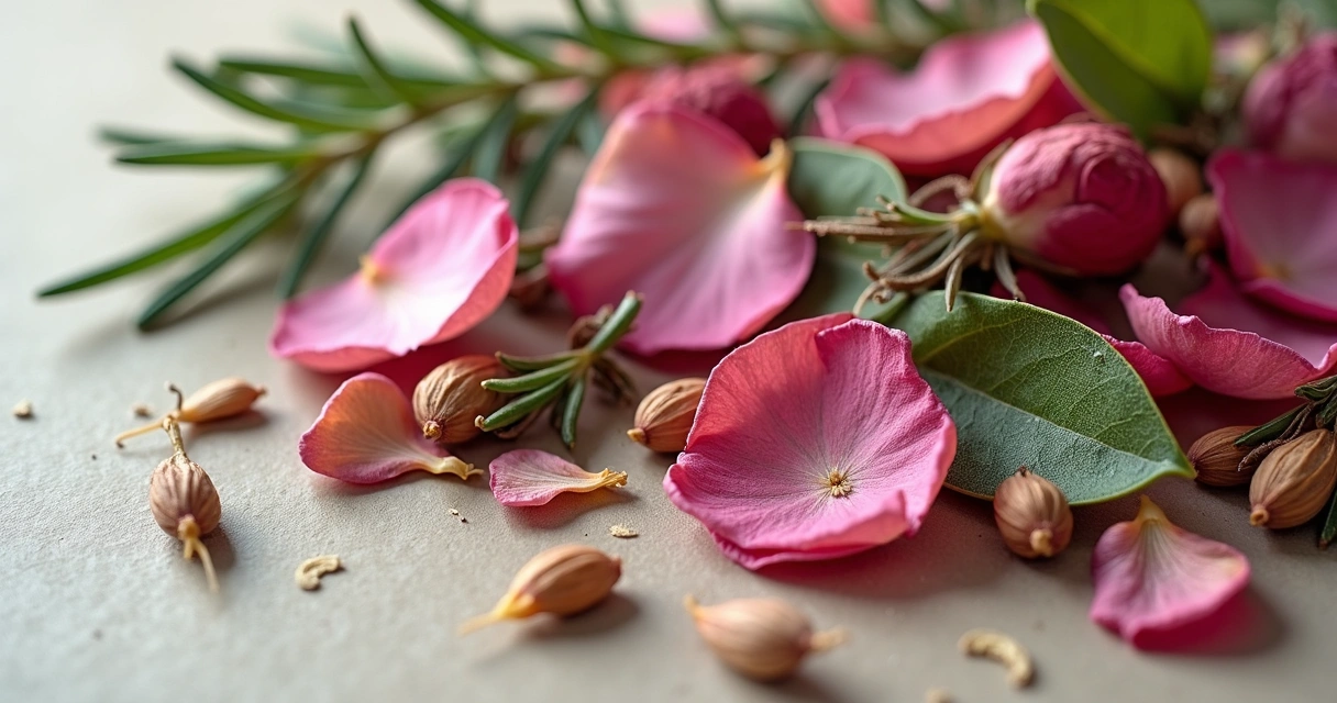 Variedades de flores secas prontas para uso energético 