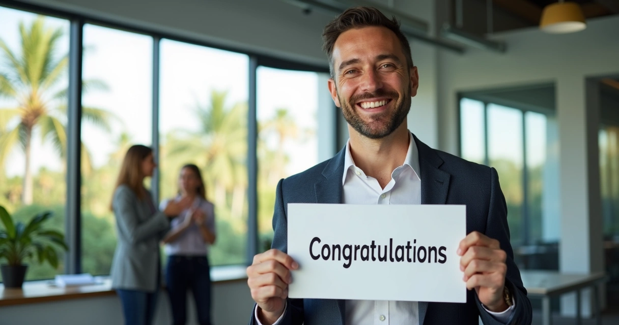 Business owner celebrating success 