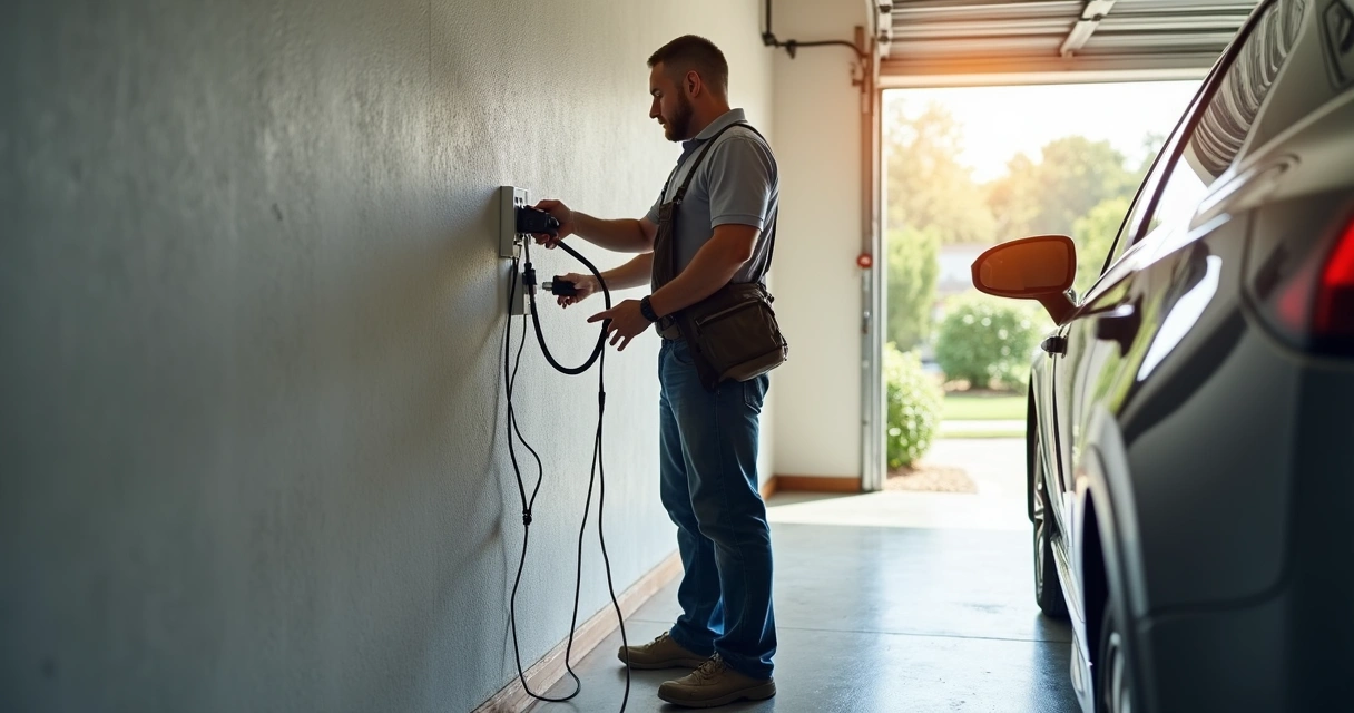 Garage electrical panel upgraded for EV charging 
