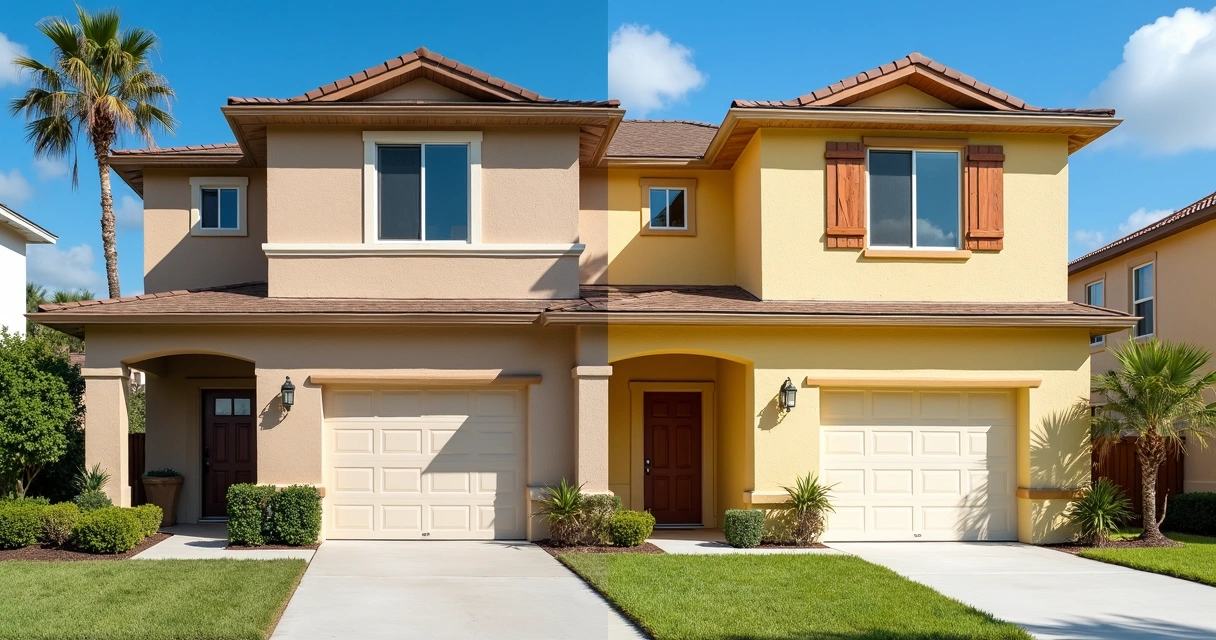 Florida home before and after exterior painting