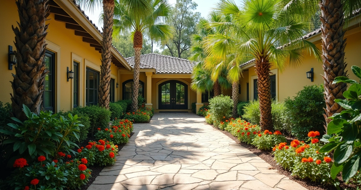 Florida patio shaded by native landscaping