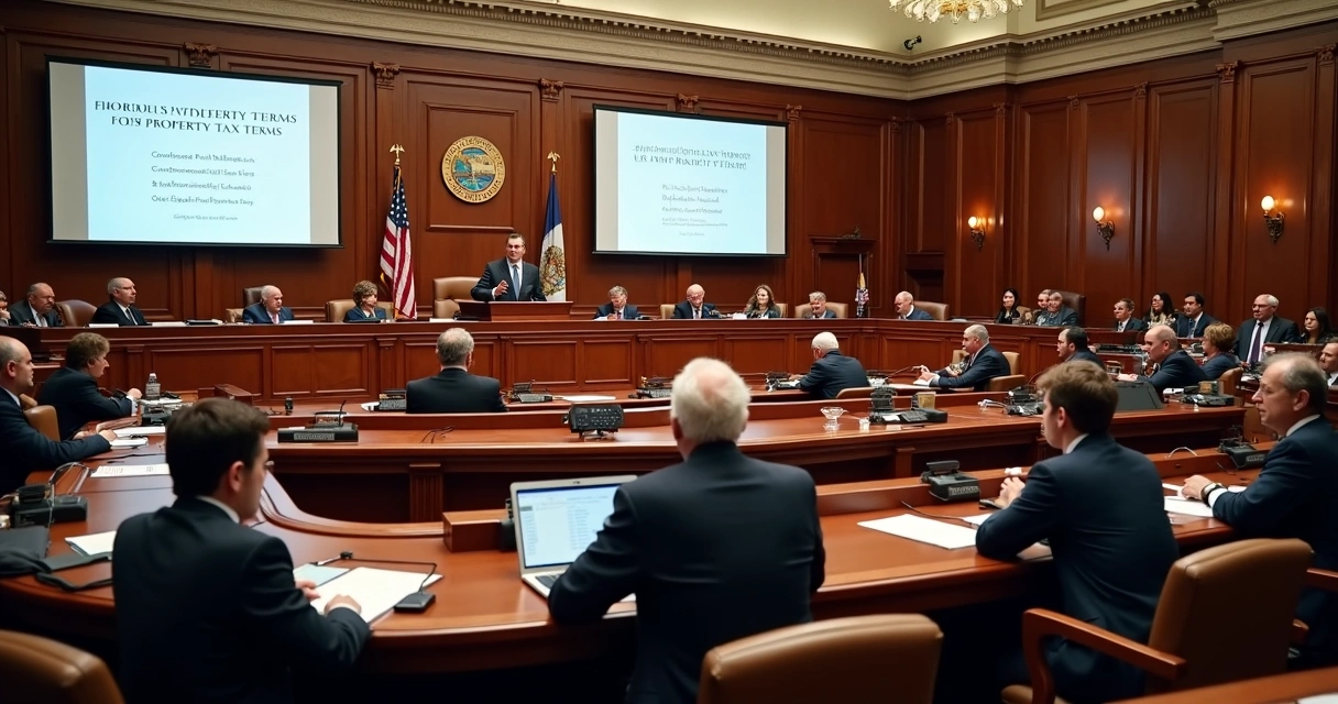 Florida legislative session discussing property tax laws 