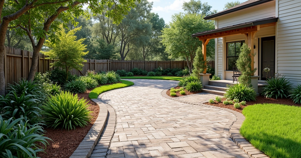 Landscape swale and rain garden in Florida backyard 