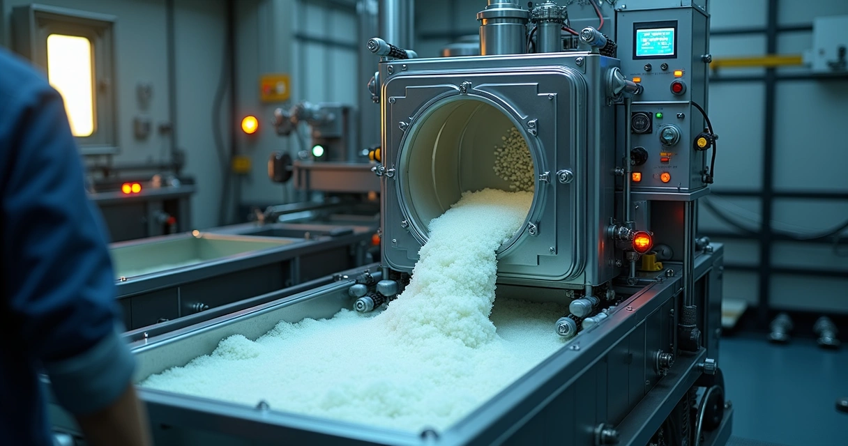 Sistema automatizado de flotação, recipiente travado, painel de controle operacional, e enclausuramento de segurança em acrílico